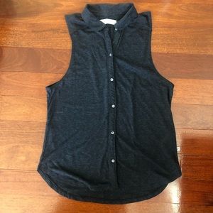 Gilly Hicks Navy Button Up Tank - XS
